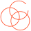 An abstract icon representing tissue regeneration & wound healing. Three overlapping circles with a white point on the top right of the upper circle.